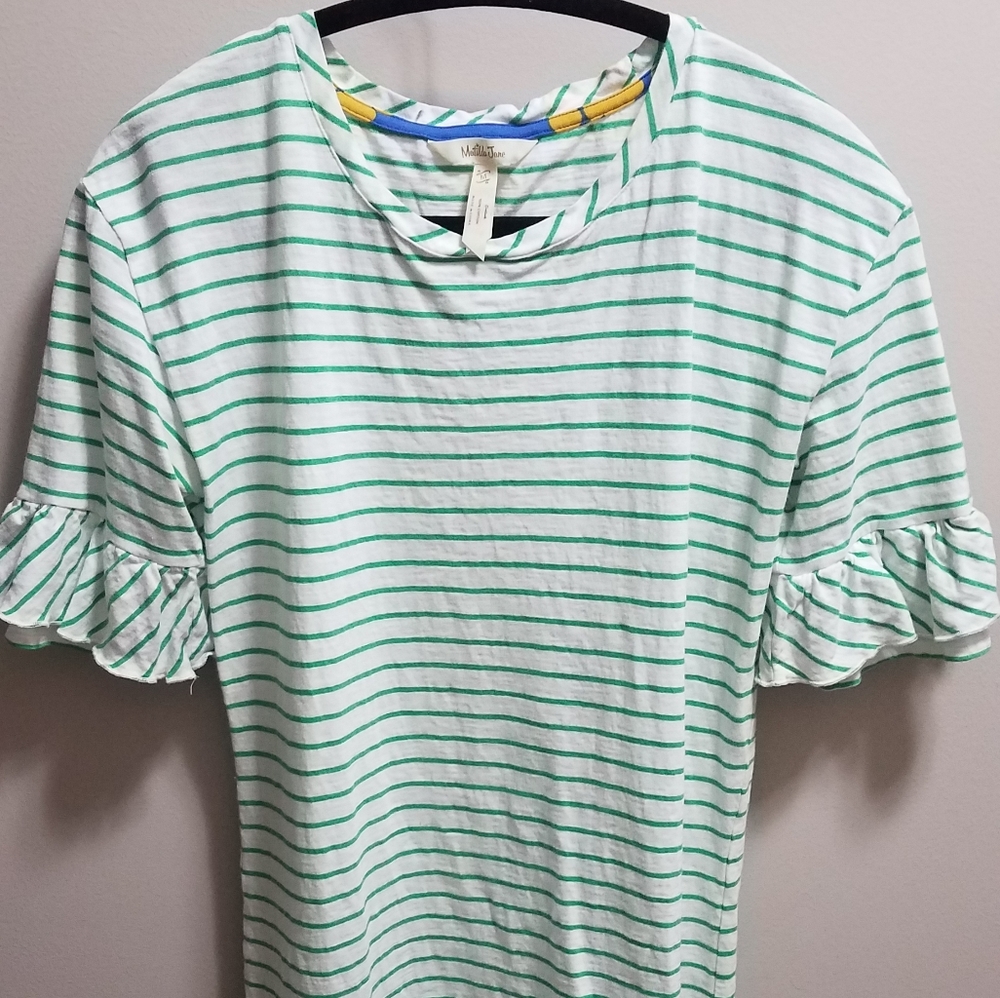 Matilda jane green stripe ruffle tunic